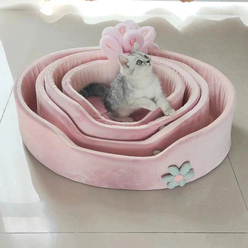 Detachable and Washable Pet Bed - Soft, Comfortable, and Warm Sleeping Solution for Dogs and Cats, Suitable for All Seasons