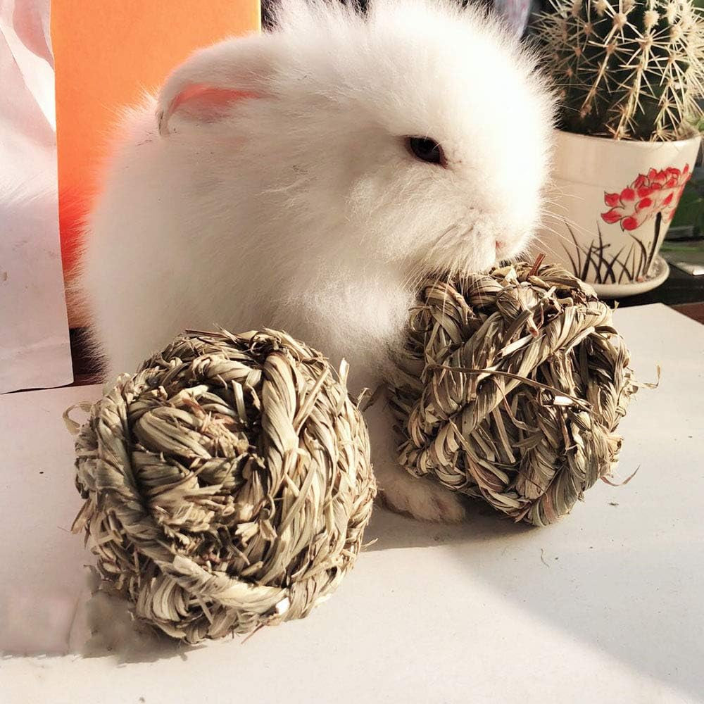 Timothy Grass Chew Ball for Small Animals - Engaging Activity and Dental Care Toy for Rabbits, Hamsters, Guinea Pigs, and Gerbils