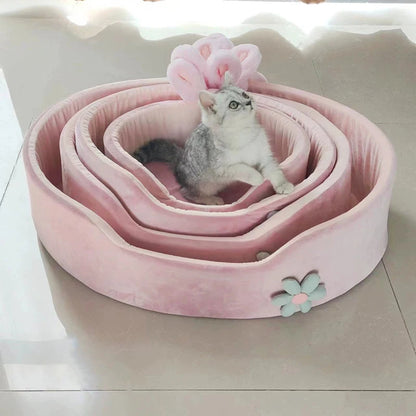 Detachable and Washable Pet Bed - Soft, Comfortable, and Warm Sleeping Solution for Dogs and Cats, Suitable for All Seasons