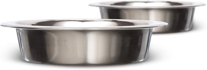 Set of 2 Stainless Steel Cat Bowls (1 Cup / 8 Oz.) - Neater Feeder Replacement Dishes for Food and Water, Whisker-Friendly, Dishwasher Safe