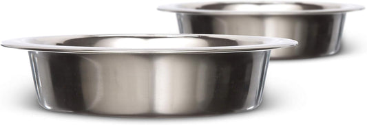 Set of 2 Stainless Steel Cat Bowls (1 Cup / 8 Oz.) - Neater Feeder Replacement Dishes for Food and Water, Whisker-Friendly, Dishwasher Safe
