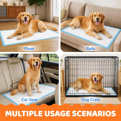 Extra Large Disposable Dog Pee Pads - Super Absorbent and Leak-Free Puppy Potty Training Pads (28" x 34")
