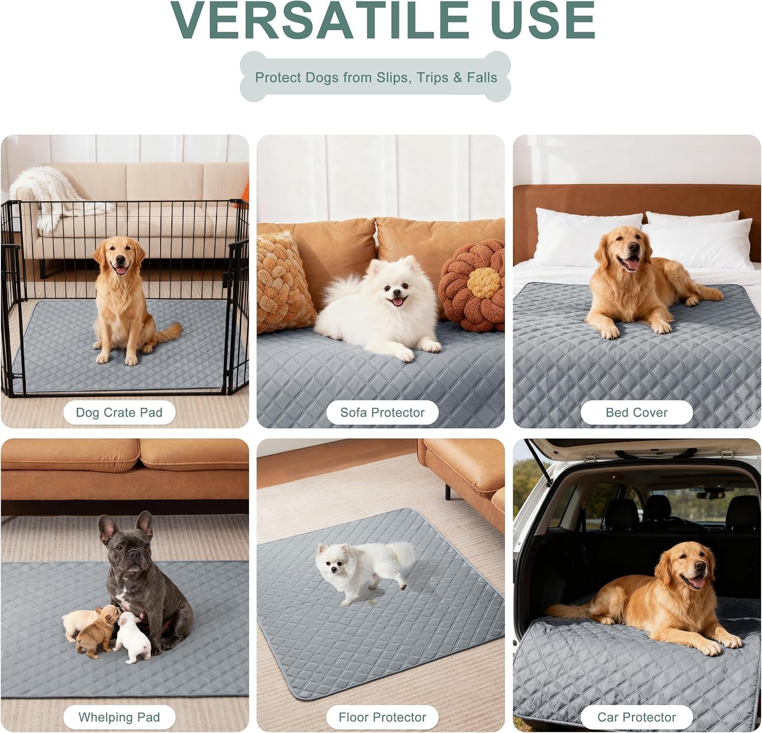 Reusable Washable Pee Pads for Dogs Large/Extra Large 36'' X 41'' 2 Pack, Absorbent Pet Puppy Dog Training Pads Non-Slip, Waterproof Whelping Potty Pads for Dogs Leak-Proof