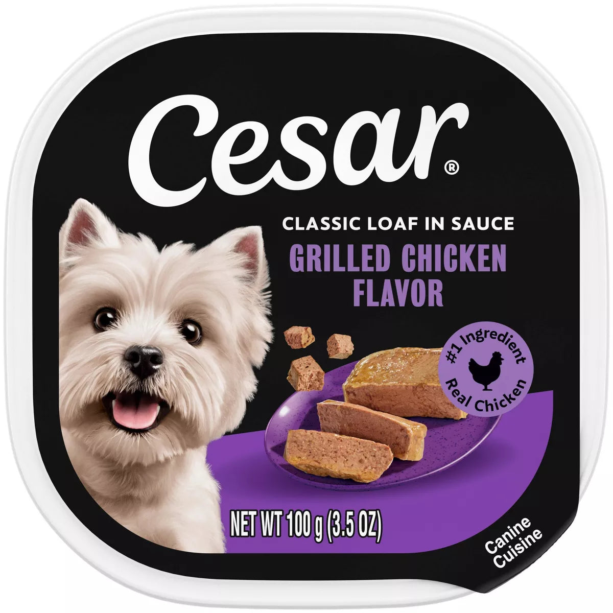 Cesar Classic Loaf in Sauce Grilled Chicken and Gravy Flavor Wet Dog Food for Small Breeds - 3.5 Oz