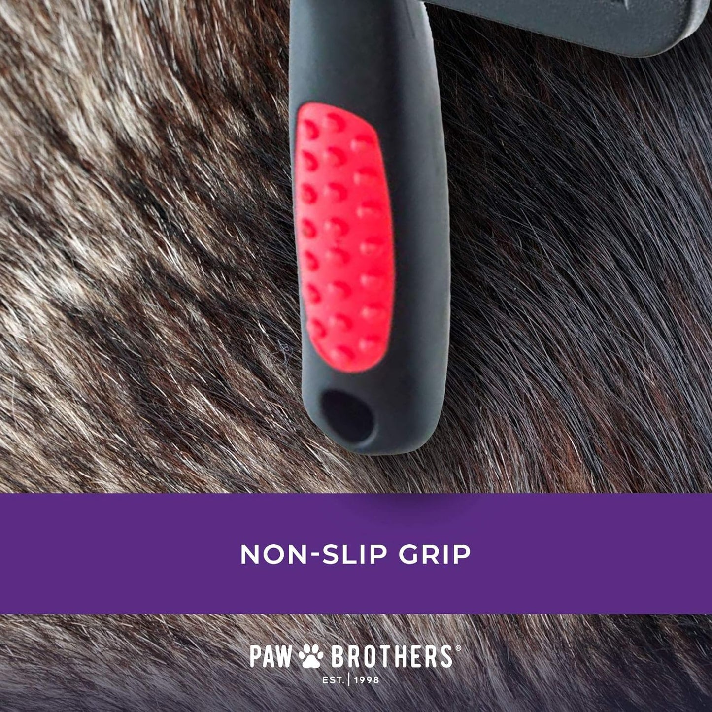 Paw Brothers Large Soft Pin Curved Slicker Brush for Dogs with Coated Tips for Gentle Grooming and Maximum Coverage