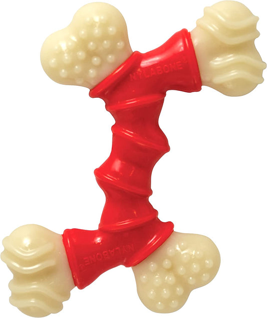 X-Large Double Bone Power Chew Toy for Aggressive Chewers, Bacon Flavor, Suitable for Dogs Over 50 lbs, Single Count