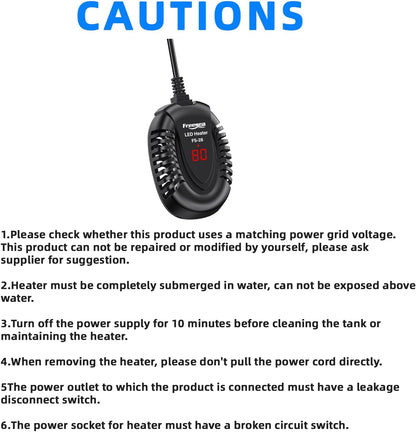 Aquarium Fish Tank Heater: 75W Small Submersible Turtle Heater with Adjustable Temperature External Controller for Betta | Saltwater | Freshwater | 5-15 Gallon