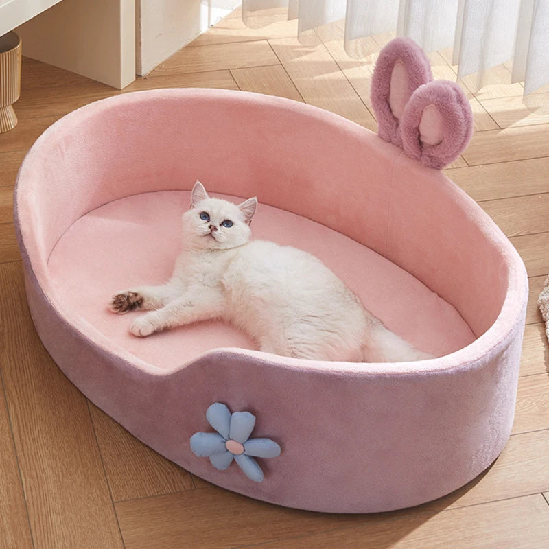Detachable and Washable Pet Bed - Soft, Comfortable, and Warm Sleeping Solution for Dogs and Cats, Suitable for All Seasons