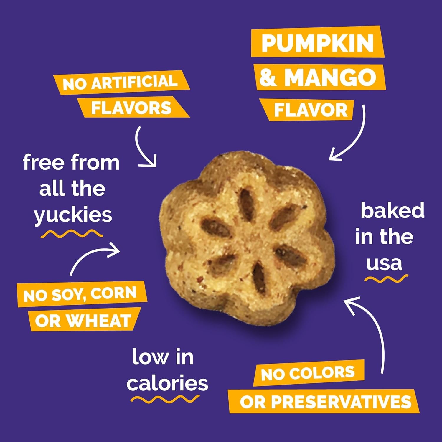 Skinny Minis Healthy Pumpkin Dog Treats - Low Calorie, Wheat-Free, Corn-Free, Soy-Free, Made in the USA, Pumpkin and Mango Flavor, 5 Oz