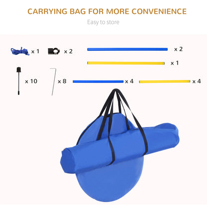 4-Piece Dog Agility Training Course Kit for Backyard Competitions - Blue and Yellow