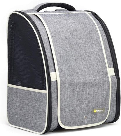 Premium Pet Carrier Backpack with Window Blind for Small Cats and Dogs, Ventilated Design, Safety Straps, Buckle Support, Collapsible for Travel, Hiking, and Outdoor Adventures