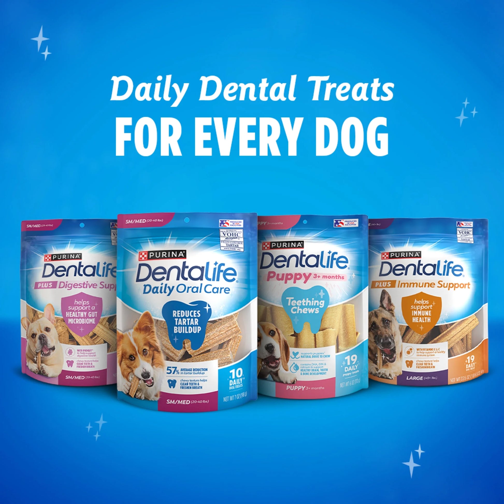 Purina Daily Oral Care Dental Treats for Large Dogs with Chicken, 20.7 oz Pouch (18 Count)