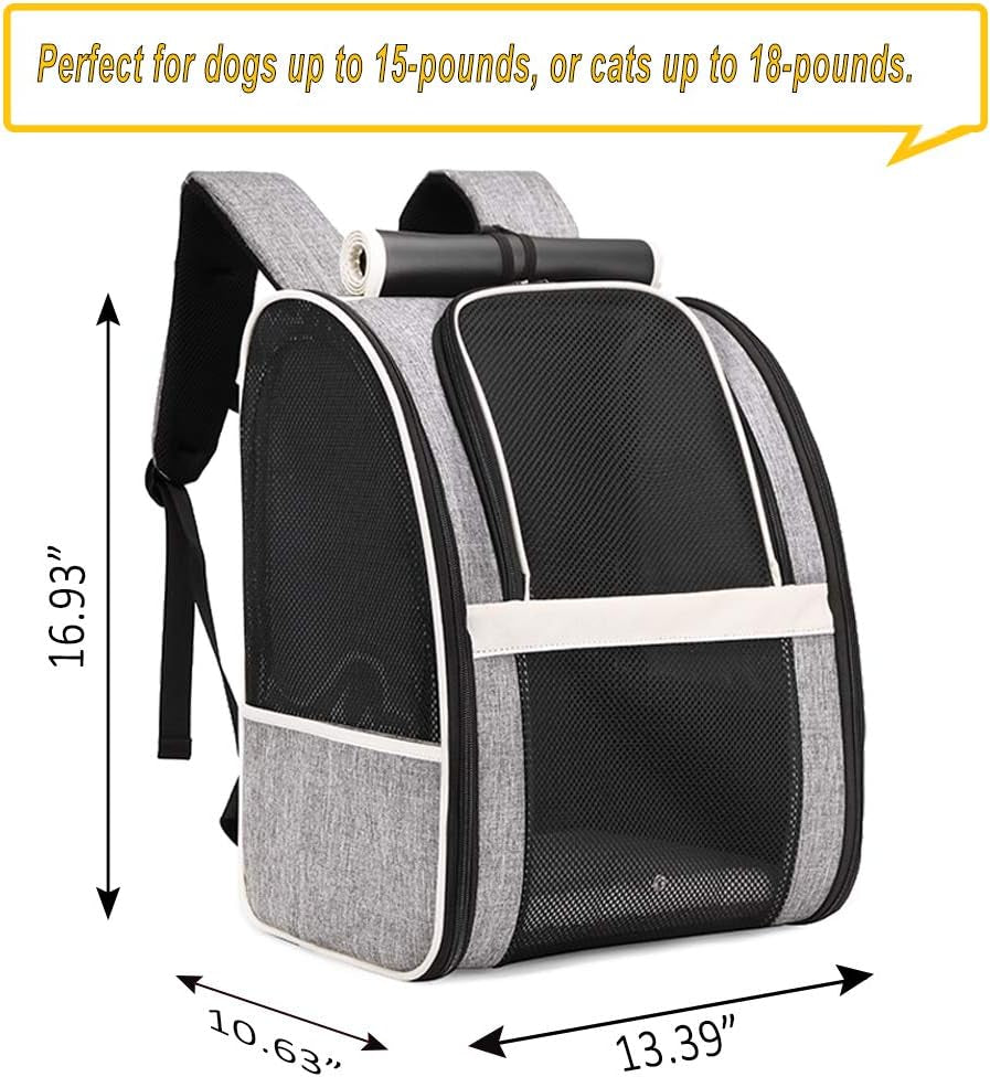 Premium Pet Carrier Backpack with Window Blind for Small Cats and Dogs, Ventilated Design, Safety Straps, Buckle Support, Collapsible for Travel, Hiking, and Outdoor Adventures