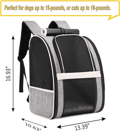 Premium Pet Carrier Backpack with Window Blind for Small Cats and Dogs, Ventilated Design, Safety Straps, Buckle Support, Collapsible for Travel, Hiking, and Outdoor Adventures
