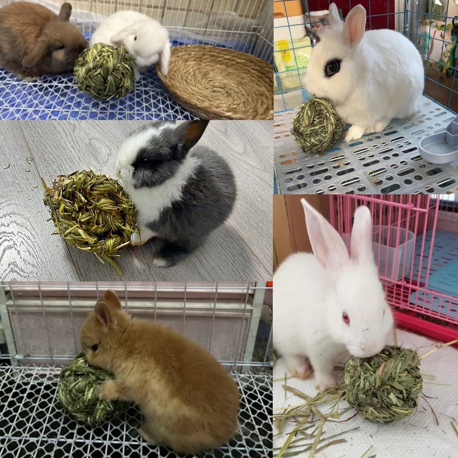 Timothy Grass Chew Ball for Small Animals - Engaging Activity and Dental Care Toy for Rabbits, Hamsters, Guinea Pigs, and Gerbils