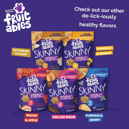 Skinny Minis Healthy Pumpkin Dog Treats - Low Calorie, Wheat-Free, Corn-Free, Soy-Free, Made in the USA, Pumpkin and Mango Flavor, 5 Oz