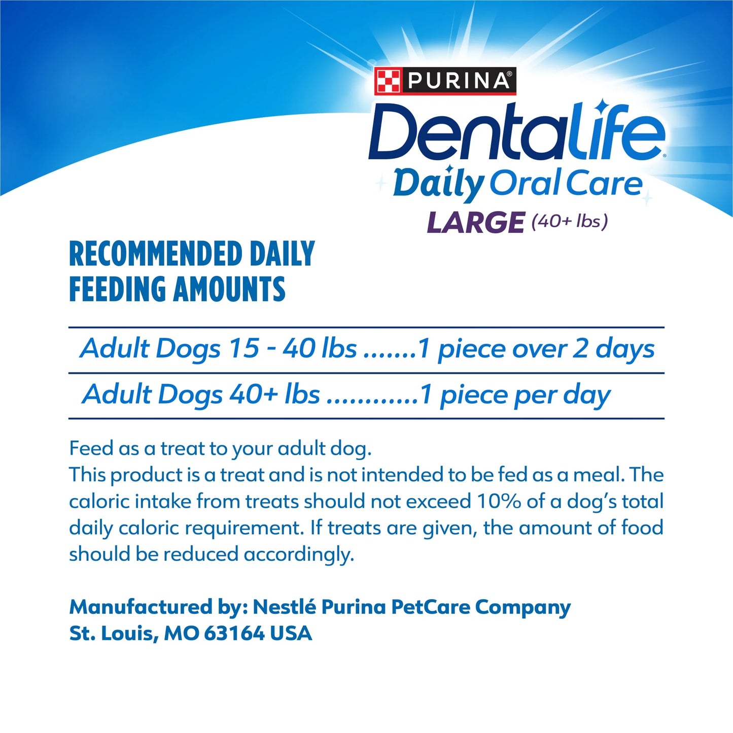Purina Daily Oral Care Dental Treats for Large Dogs with Chicken, 20.7 oz Pouch (18 Count)