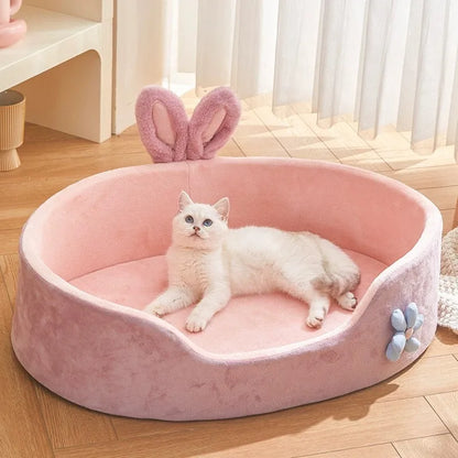 Detachable and Washable Pet Bed - Soft, Comfortable, and Warm Sleeping Solution for Dogs and Cats, Suitable for All Seasons