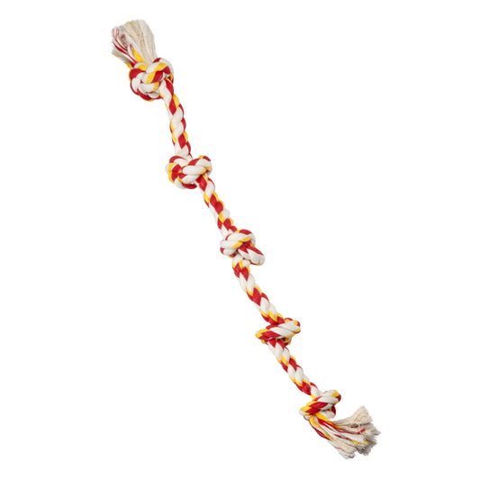 Flossy Chews Extra Large 36-Inch 5-Knot Cotton Blend Tug Rope Dog Toy for Large Breeds Over 80 lbs, Available in Assorted Colors