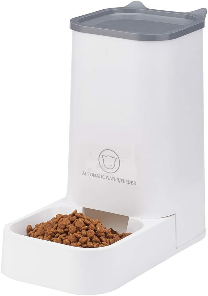 Automatic Pet Feeder and Water Dispenser Set, 1-Gallon Capacity for Water and 2.1Kg Capacity for Food, Self-Dispensing, Durable Polypropylene Design for Cats and Dogs