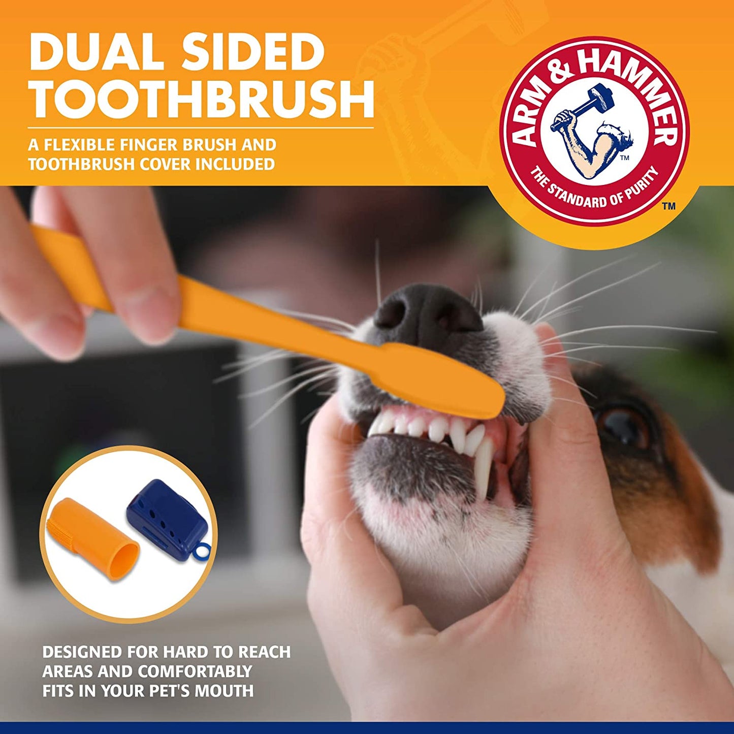Professional Pet Dental Care Kit for Tartar Control - Banana Mint Toothpaste with Baking Soda, Double-Sided Toothbrush, and Finger Brush - 2.5 oz, 3-Piece Set