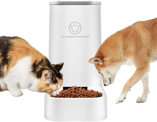 Automatic Pet Feeder and Water Dispenser Set, 1-Gallon Capacity for Water and 2.1Kg Capacity for Food, Self-Dispensing, Durable Polypropylene Design for Cats and Dogs