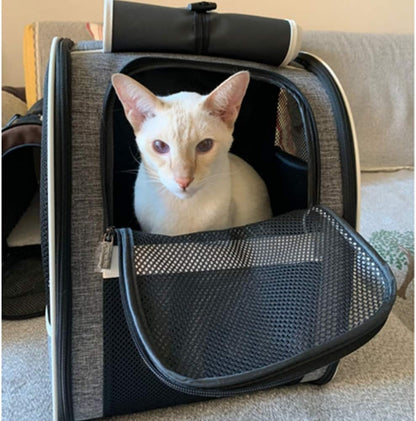 Premium Pet Carrier Backpack with Window Blind for Small Cats and Dogs, Ventilated Design, Safety Straps, Buckle Support, Collapsible for Travel, Hiking, and Outdoor Adventures