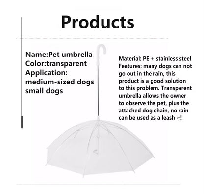 2022 Adjustable Rainproof and Snowproof Umbrella Leash for Small Dogs