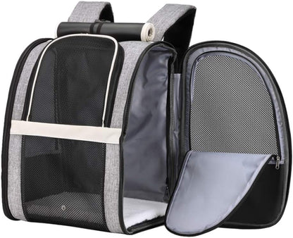 Premium Pet Carrier Backpack with Window Blind for Small Cats and Dogs, Ventilated Design, Safety Straps, Buckle Support, Collapsible for Travel, Hiking, and Outdoor Adventures